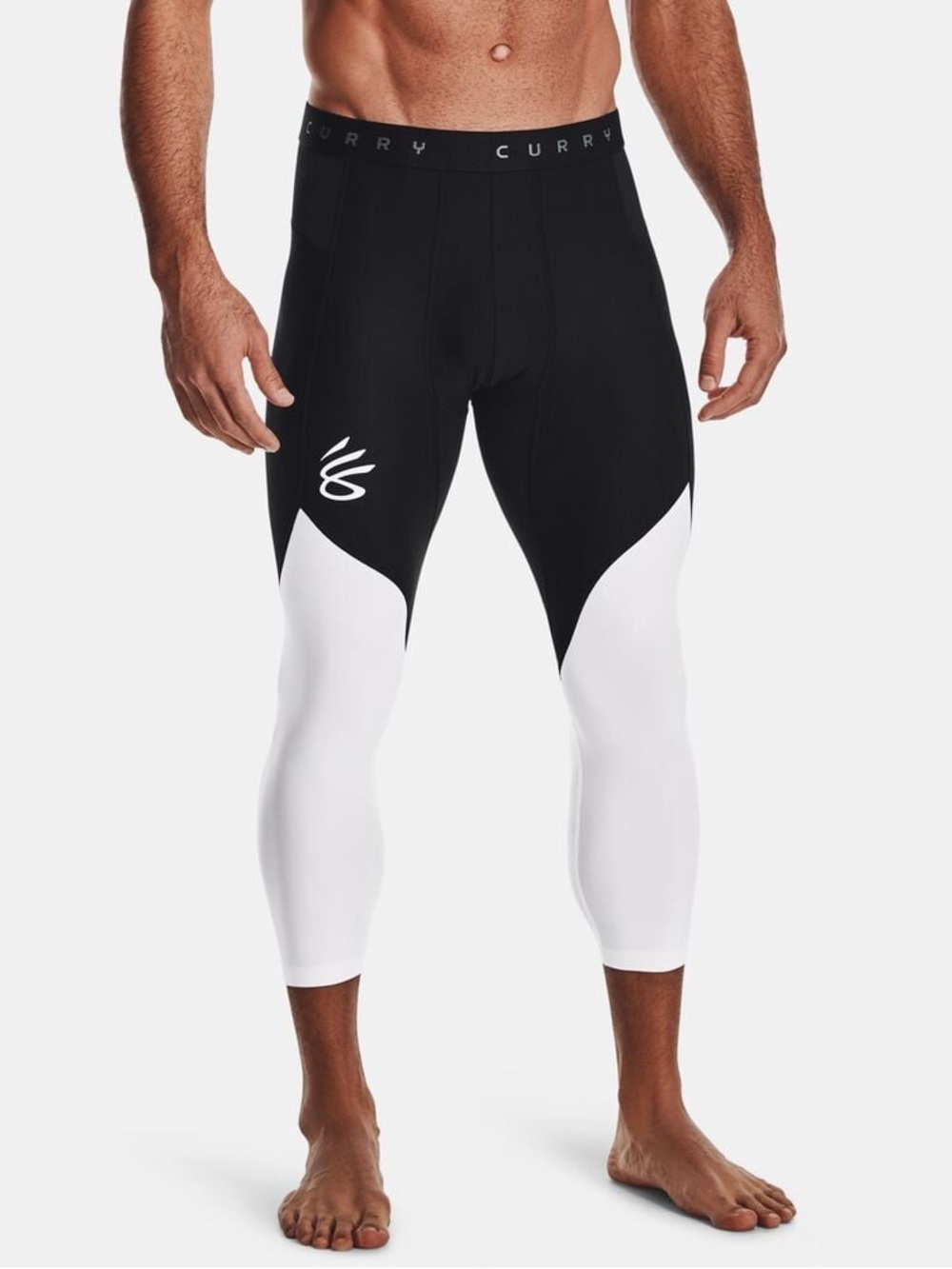 Under Armour Men's Black/White Compression Tights